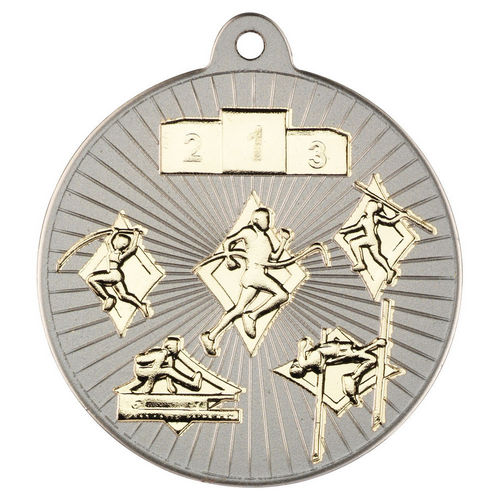 Multi Athletics Two Colour Medal - 50mm - Matt Silver/Gold by Legacy Outfitters