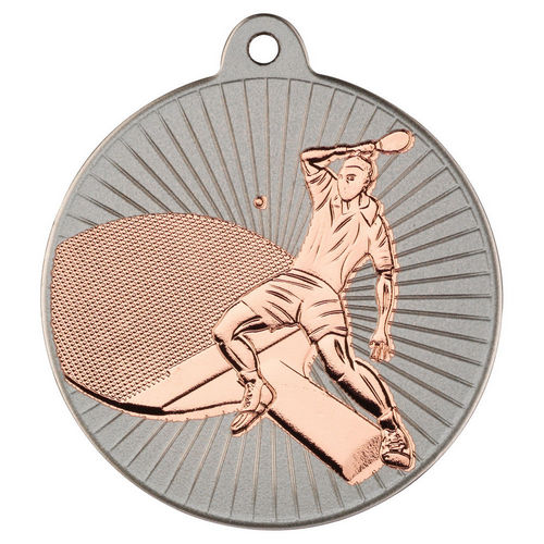 Table Tennis Two Colour Medal - 50mm - Matt Silver/Bronze by Legacy Outfitters