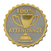 100% Attendance Badge by School Badges UK