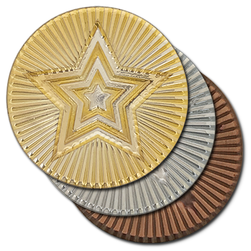 Round Star Metal Badge by School Badges UK