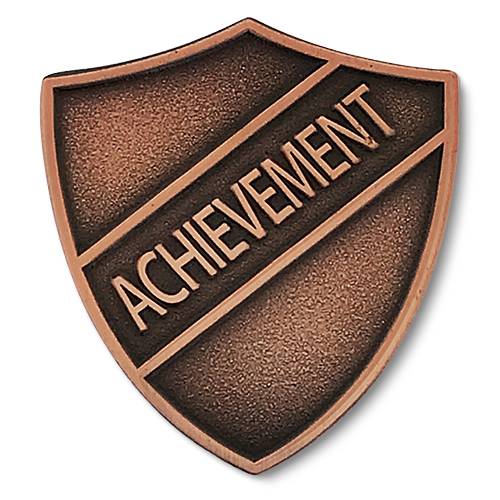 Achievement Metal Shield Badge by School Badges UK