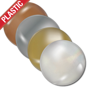 'Plain' Metallic Plastic Button Badge (Pack of 25) by School Badges UK