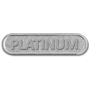 Platinum Metal Bar Badge - School Badges UK