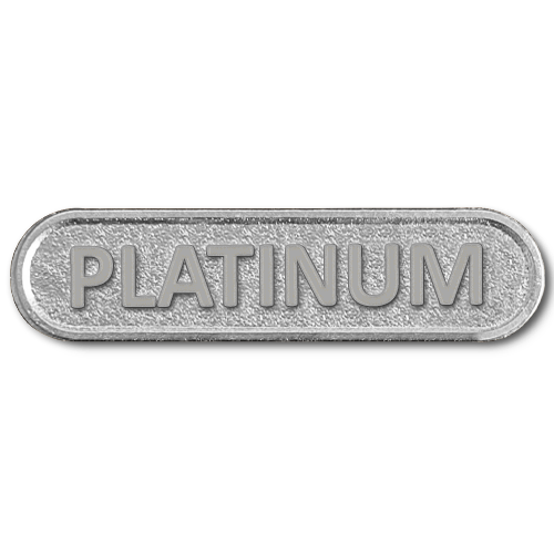 Platinum Metal Bar Badge - School Badges UK