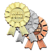 Well Done Rosette Badge by School Badges UK