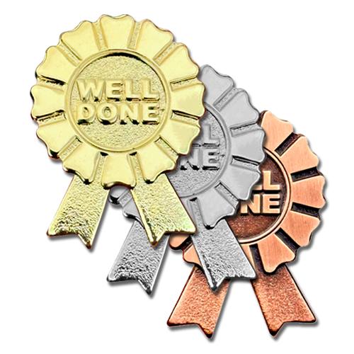 Well Done Rosette Badge by School Badges UK