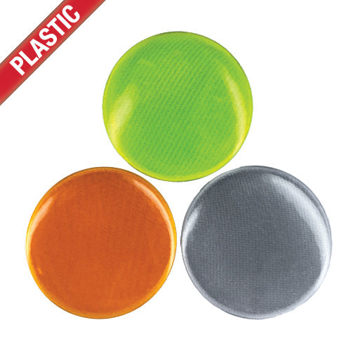 Reflective Plastic Button Badge (Pack of 3) by School Badges UK
