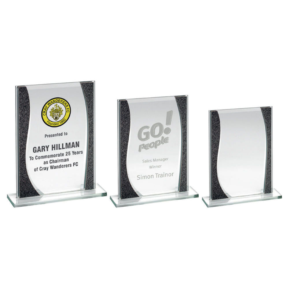 Jade Glass Rectangle Plaque With Silver Highlights - (4mm Thick) by Legacy Outfitters