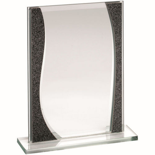 Jade Glass Rectangle Plaque With Silver Highlights - (4mm Thick) - 165mm by Legacy Outfitters