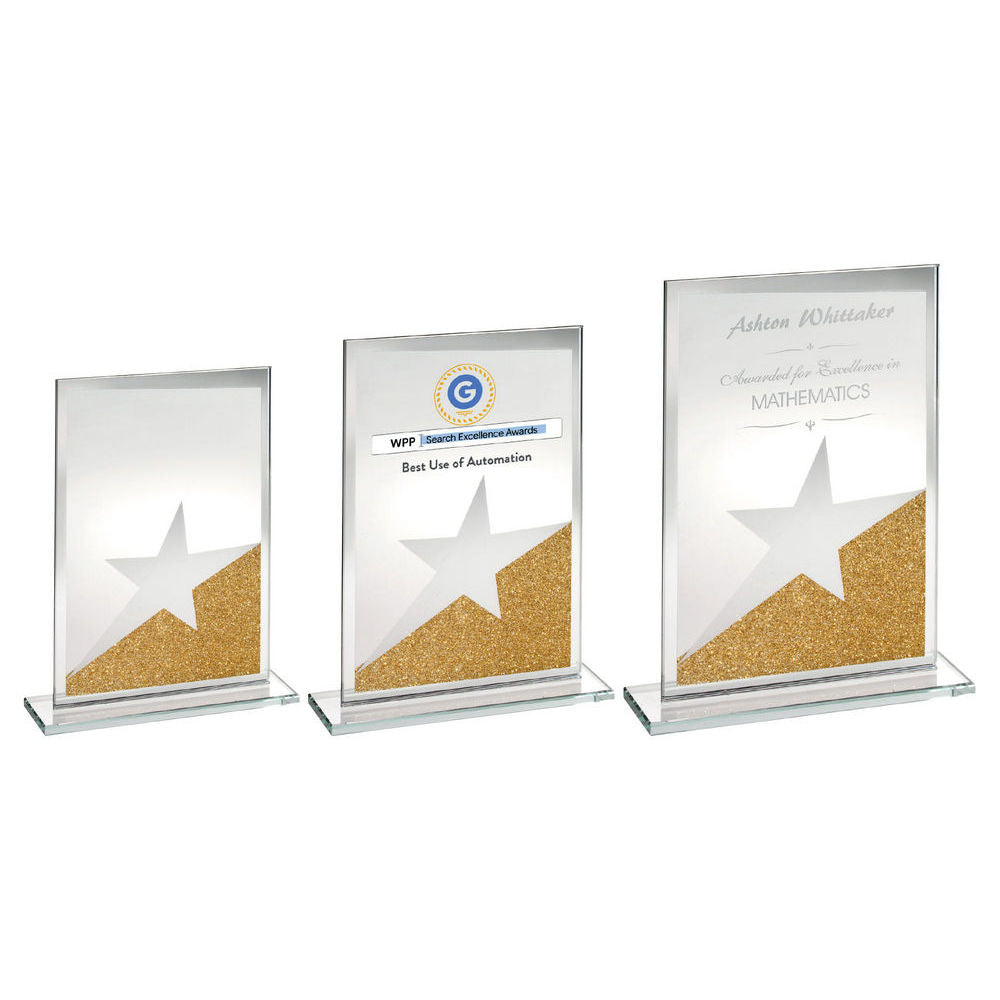 Jade Glass Rectangle Plaque With Gold/Silver Glitter Detail (4mm Thick) by Legacy Outfitters