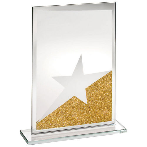 Jade Glass Rectangle Plaque With Gold/Silver Glitter Detail (4mm Thick) - 165mm by Legacy Outfitters