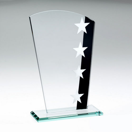 Jade Glass Shield With Silver/Black Star Design (4mm Thick) - 165mm by Legacy Outfitters
