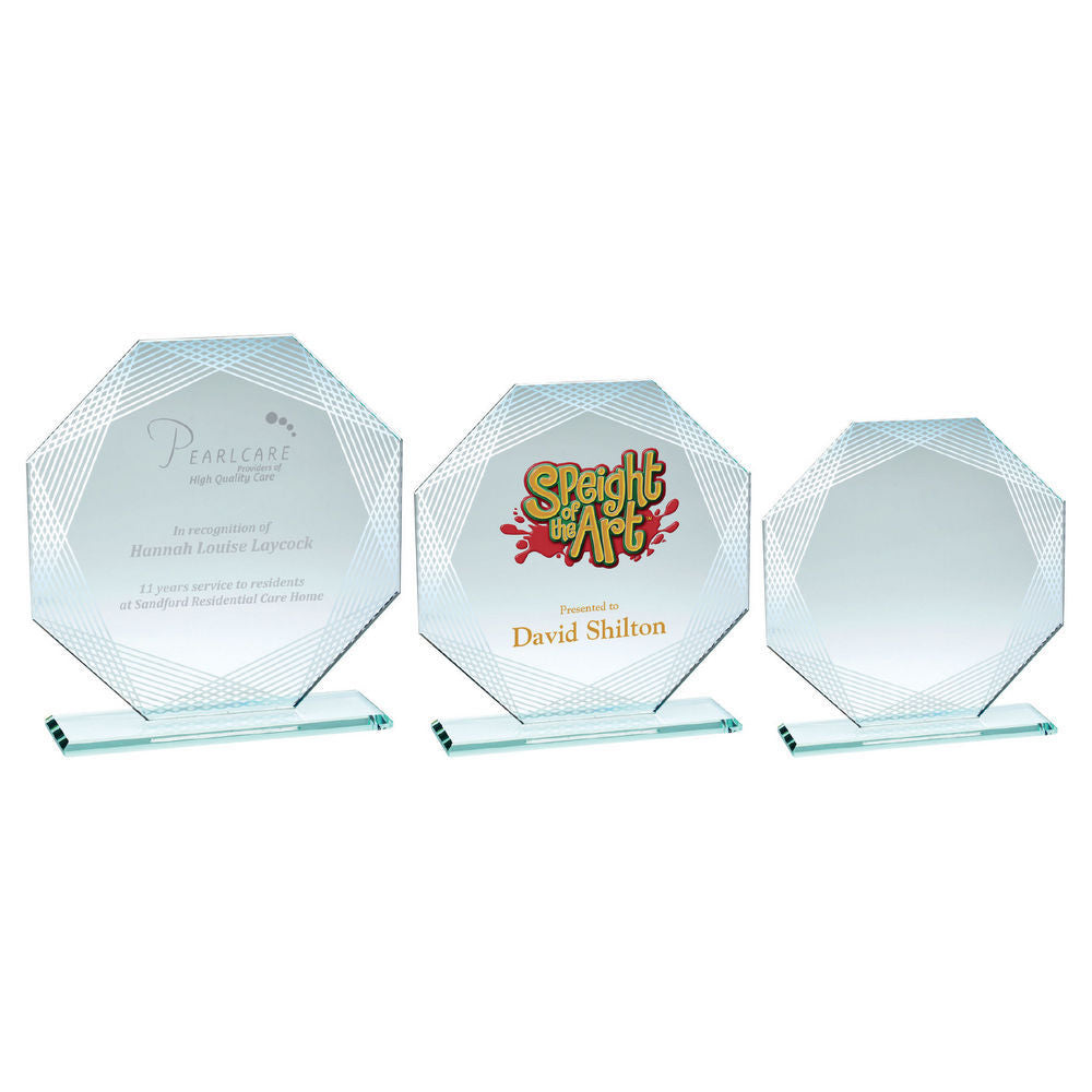 Jade Glass Octagon + Silver Lined Edges (4mm Thick) by Legacy Outfitters