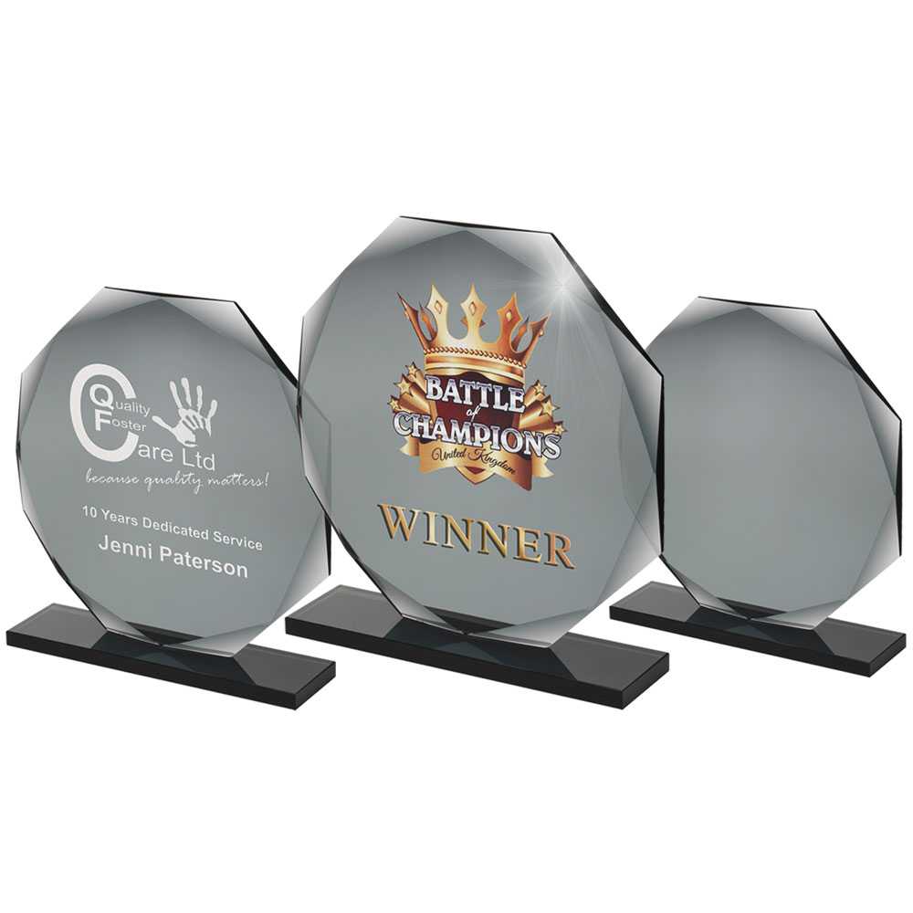 Smoked Black Glass Octagon Plaque (10mm Thick) by Legacy Outfitters