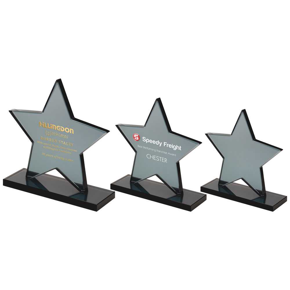 Smoked Black Glass Star Plaque (10mm Thick) by Legacy Outfitters