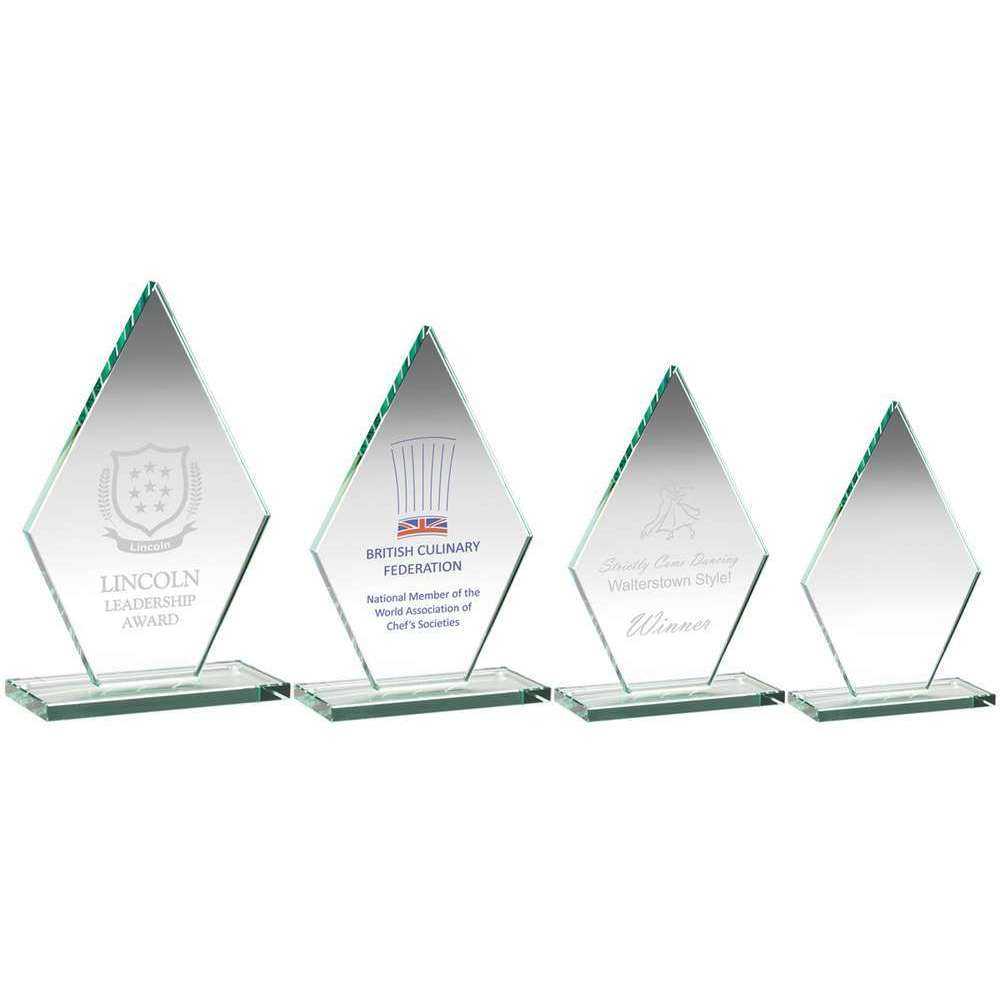 Jade Glass Tall Diamond Plaque (10mm Thick) by Legacy Outfitters