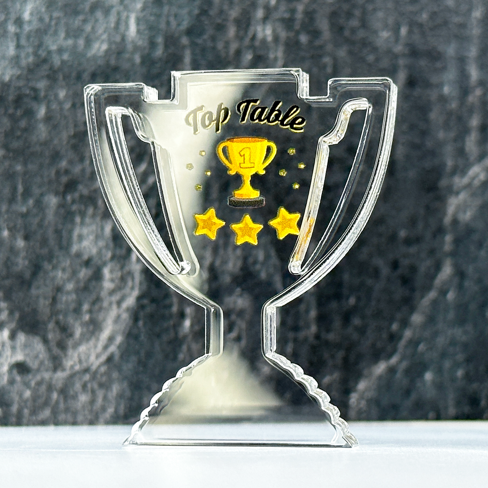 Top Table Clear Acrylic Trophy by School Badges UK
