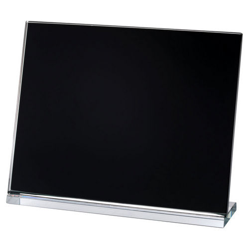 BLACK BACKED CLEAR GLASS LANDSCAPE PLAQUE -  7.5 x 9.5in