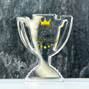 You Make a Difference Clear Acrylic Trophy by School Badges UK