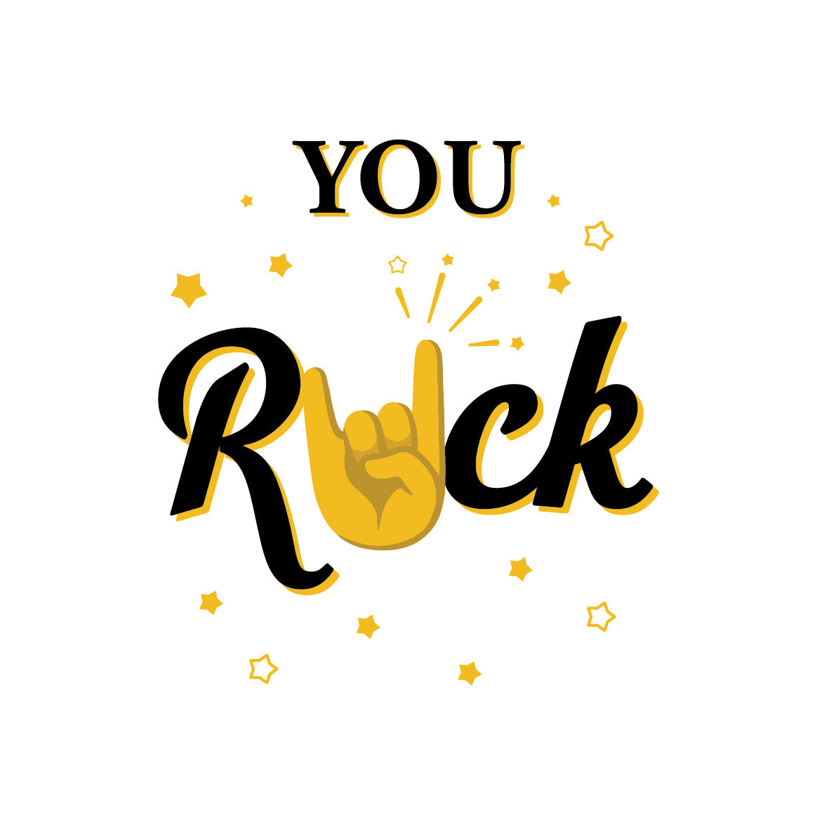 You Rock Clear Acrylic Trophy Design by School Badges UK