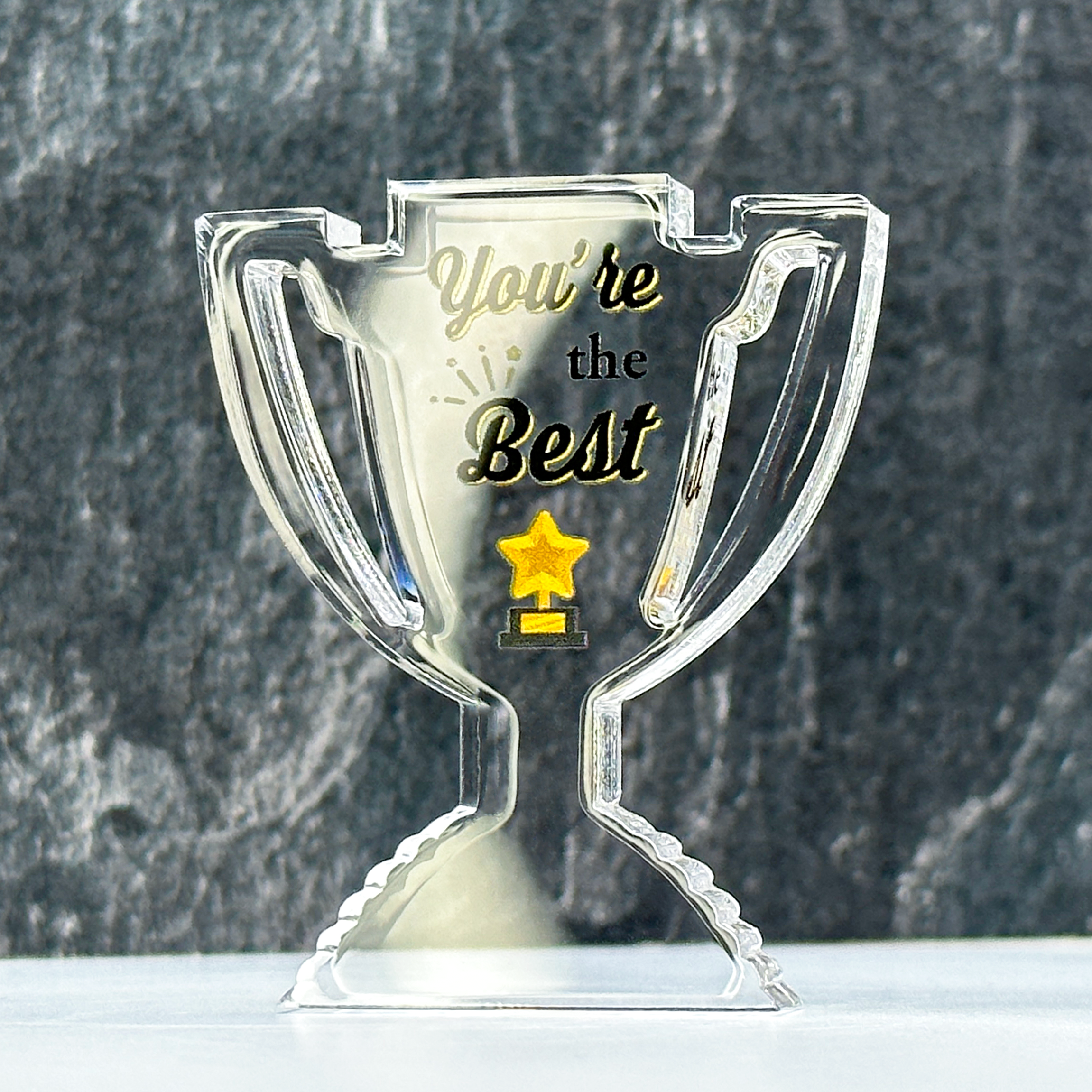 You're the Best Clear Acrylic Trophy by School Badges UK